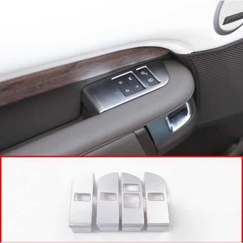 4pcs/set ABS Chrome Car Child Safety Door Lock Switch Panel Cover Trim For Land Rover Discovery 5 2017-2019 Interior Accessories