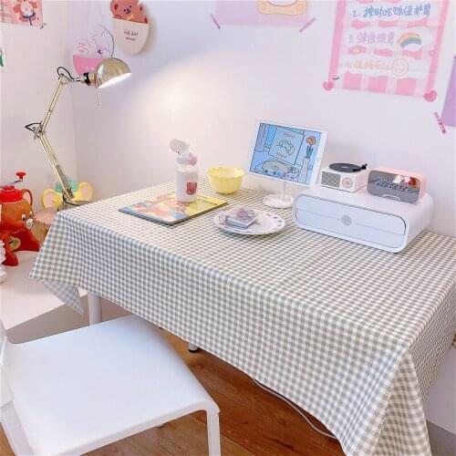 New Plaid table cloth Short plush tablecloth for table modern home decorative dinning table cover round tablecloth Picnic Cloth