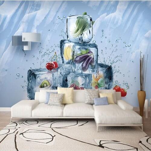 New 8D Large Mural Block 3d vegetables Wallpaper summer seaside mural 3d mural for Sofa Background 3d Wallcovering Decor