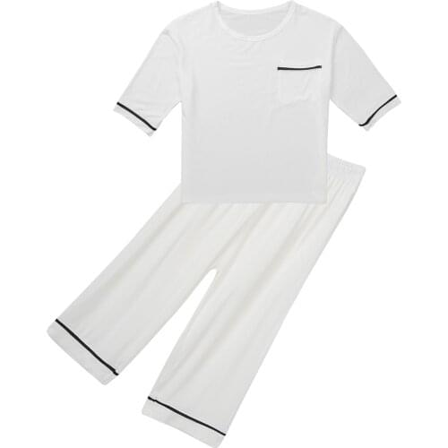 Oyolan 2021 New Summer Boys Pajama Sets Girls Solid Cotton Loungewear Kids Pyjamas Wholesale Lounge Set Children Home Clothes