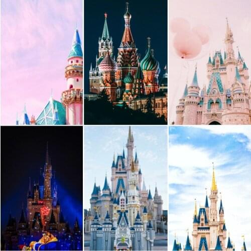 Full Square Diamond Painting Diamond Embroidery Poster Cross Stitch Kit Mosaic Disney Anime Magic Castle Home Decoration