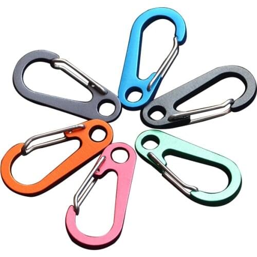 6pcs Multi color Classic Mini Carabiner Keychain Key Hanging Buckle Spring Camping Hiking Carabiner clip