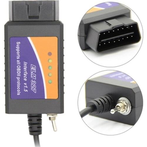Elm 327 Chip Code Reader USB Diagnosis on Windows with V1.5 PIC18F25K80 Chip OBD2 Adapter for Lin-coln Ma-zda Mer-cury