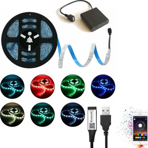 USB/4AA Battery Power Led Strip Light SMD5050 Flexible Neon Backlight Lighting Ribbon Tape HDTV Backlight Bluetooth-compatible