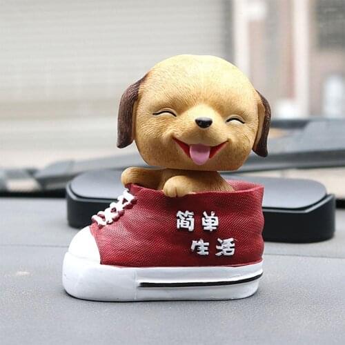 Head-shaking Dog In Shoes Doll Cartoon Innovative Home Car Decor Creative Gift Cute Dog Decoration Car Accessories Interior