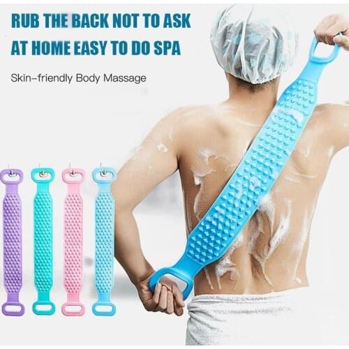 Magic Silicone Brushes Bath Towels Body Brush Bath Belt Exfoliating Back Brush Belt Wash Skin Household Clean Shower Brushes