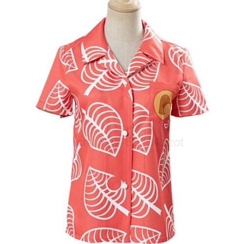 Game Animal Crossing Cosplay Costume Isabelle Women Summer Short Sleeves T-Shirts Role Play Tops Halloween Cosplay Uniform