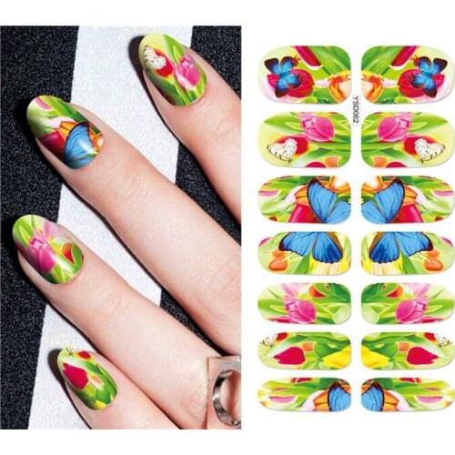 1 sheet DIY Nail Art Water Transfer Stickers Lily Flower slider adhesive Watermark Decals Women Beauty Wedding Nails