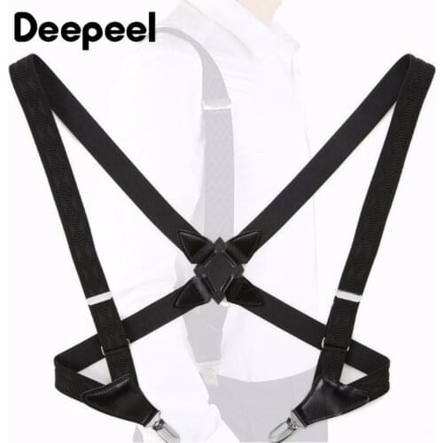 Deepeel 1pc 2.5*105cm Classic Strap Elastic Band 2 Clip Side Clips Mens Suspender Belt Adult Straps Harness Accessories SP072
