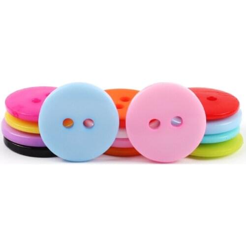 100 PCS 11mm Random Multicolor Resin Buttons 2 Holes Round Shape Garment Sewing DIY Scrapbooking Lampwork Clothing Decorate