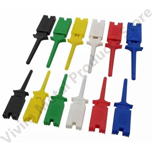 12ps Test Hooks Clips for Logic Analyzers Logic Test Clip Red Black Yellow Green Blue White Flattening Test Flat Hook Connection