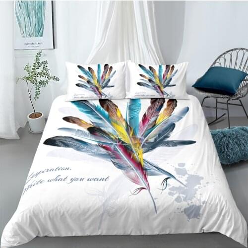 3D Duvet Cover Sets Bedding Set Comforter Covers Bed linens Full Twin Single Double Size Feather Custom Design Home Texitle