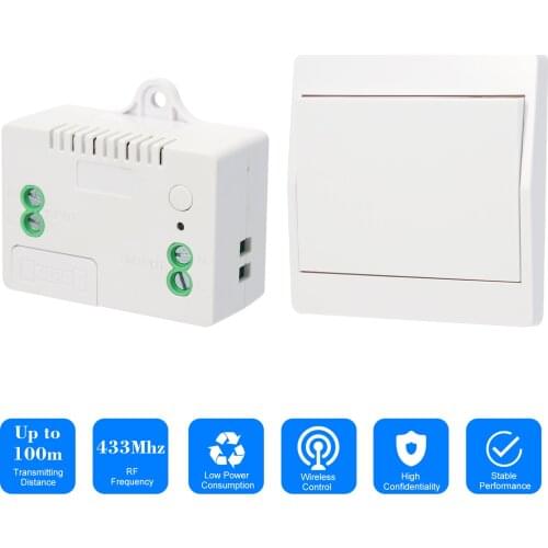 433HMz RF Wireless Remote Control Switch Module Self-powered Push Button Wall Light Switch Remote Controller 1527 with Stickers