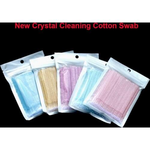 500 PCS New Disposable Crystal Cotton Swab Eyelash Extension Tools Applicator Brush Lashes Extension Applicator Remove Tool