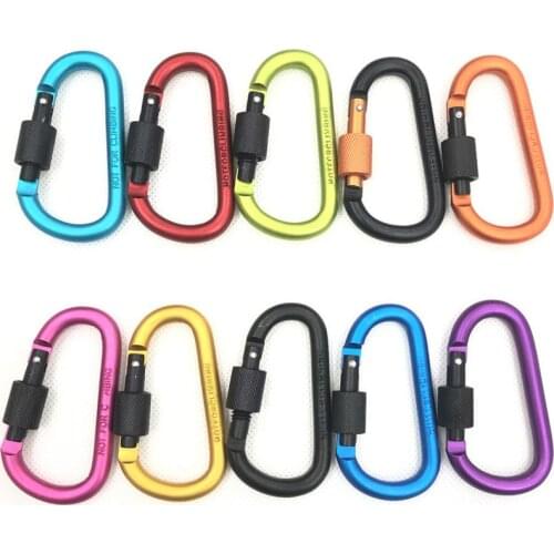 Mountaineering buckle high-quality bold 8CM with lock fast hanging nut buckle hanging buckle aluminum alloy backpack buckle