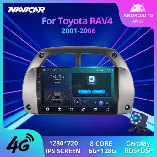2Din Android10.0 Car Radio For Toyota Rav4 2001-2006 Stereo Receiver GPS Navigation Auto Radio Car Multimedia Player NO 2DIN DVD