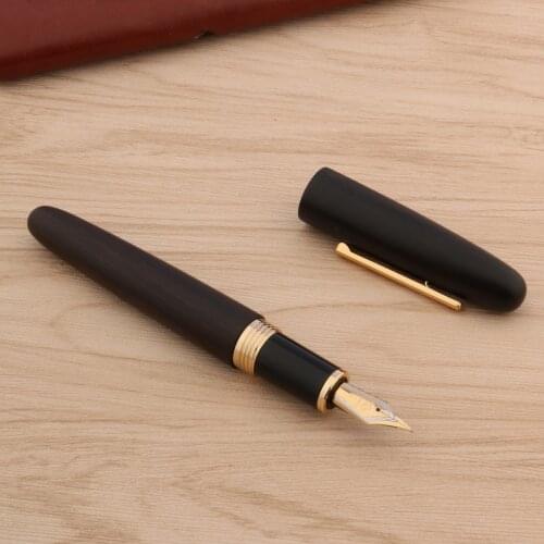 Luxury Jinhao 9056 wood Fountain Pen Black Ebony Spin Signature Golden Stationery Office Supplies ink pens