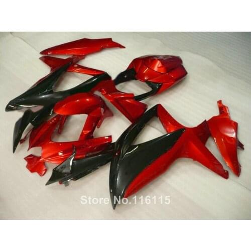 Perfect fit for SUZUKI K8 K9 GSXR 600 750 2008 2009 2010 red black fairing kit GSXR600 GSXR750 08 09 10 fairings XF34