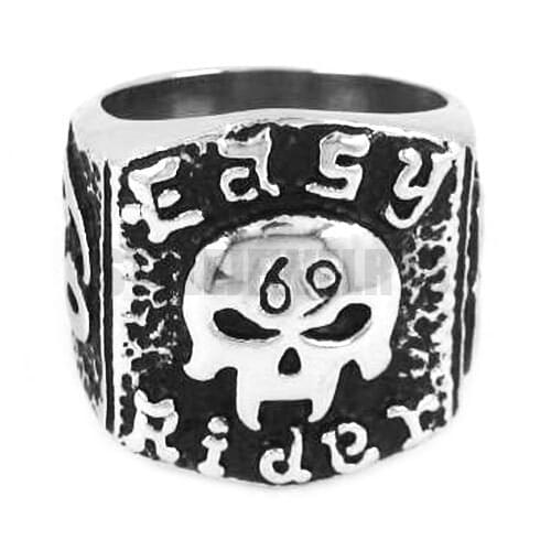Easy Rider 69 ER Skull Motor Biker Ring Stainless Steel Jewelry Fashion Motorcycles Biker Men Ring Wholesale SWR0314A