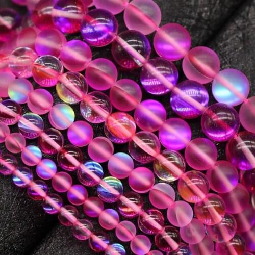 6-12mm Mei Red Shimmer Stone Grind Arenaceous Bright Synthesize Rosolic Labradorite Moonstone DIY Bead For Women Accessories