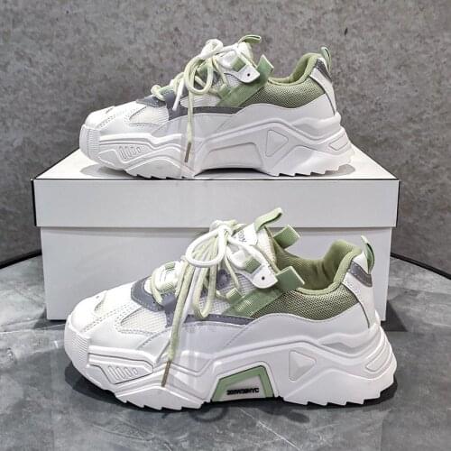 Women Platform Chunky Sneakers Designers Fashion Lace Up Casual Shoes Woman Tennis Basket Female Autumn Vulcanized Shoes 2021