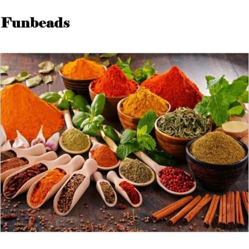 Kitchen Condiment Wall Decor Diy Diamond Painting Cross Stitch Diamond Embroidery Sale 5D Diamond Mosaic Kitchen Theme Art FF818