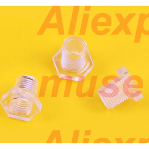 M10 Length 10 mm Hex hollow screw pitch 1.0mm Transparent clear LED Light decoration screw,plastic wire grommet cable outlet