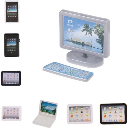 New 1:12 Dollhouse Miniature Accessories Mini-Tablet Computer Model Simulation Tablet PC Toy Doll House Decoration Furniture Toy