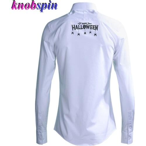 Fashion Embroidery Men shirt long sleeve Turn-down collar Solid Slim Chemise high quality 80% Cotton Business male shirts