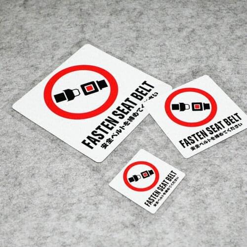NO.S257 GalonDeco Fashion Safety Warning Mark Fasten Seat Belt Driving Safety Car Stickers Decoration Decals
