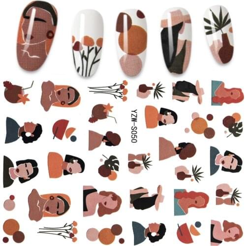 3D New Abstract Art Design Stickers for Nails Face Flowers Graffiti Manicure Nail art Decoration Nail Stickers