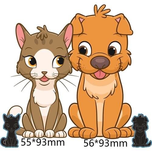 Two lovely dogs set new Metal Cutting dies Stencils DIY Scrapbooking Paper Cards Craft Making Craft Decoration