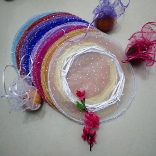 Wholesale 3000pcs/Lot 40cm White Round Organza Bags Drawstring Jewelry Bags Wedding Christmas Party Gift Bags Display Pouches