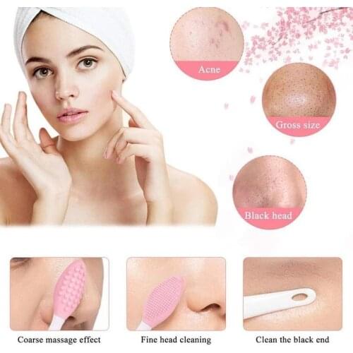 Exfoliating Nose Clean Brush Blackhead Removal Brush Tool Replacement brush Head Beauty Skin Care Wash Face Silicone Brush Care