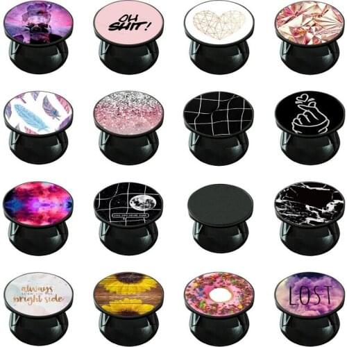 Phone Stand Holder For Mobilephones Expanding Phone Grip Colorful Pattern Earphone Winder For Iphone 11 12 Pro Max