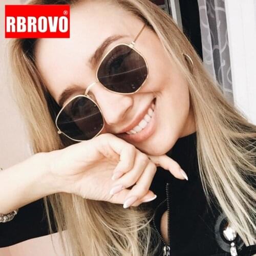RBROVO 2021 Metal Classic Women/Men Sunglasses Mirror Luxury Brand Sun Glasses Female Driving Eyewear Vintage Oculos De Sol