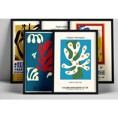 Retro Matisse Poster And Prints Abstract Face Wall Art Canvas Painting Colorful Plant Picture For Living Room Nordic Home Decor