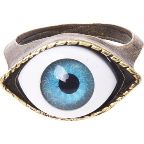 Retro Tibet Eye Gothic Gold Metal Ring Gift 17mm Unisex