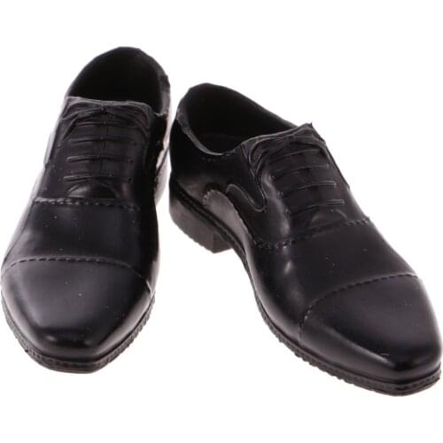 1/6 Scale Rubber Men Leather Shoes for 12inch Male Soldier Figure