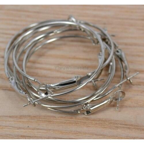 10pcs Vintage Silvers Charm Large Round Hoops Earring Hook 40mm Earrings Jewelry Earrings For Women Accessories Gift P1987