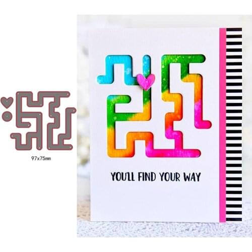 Create A Special Fun Maze Game To Find Your Way Heart Circle Metal Cutting Dies For New DIY Scrapbooking Album Cards New 2019