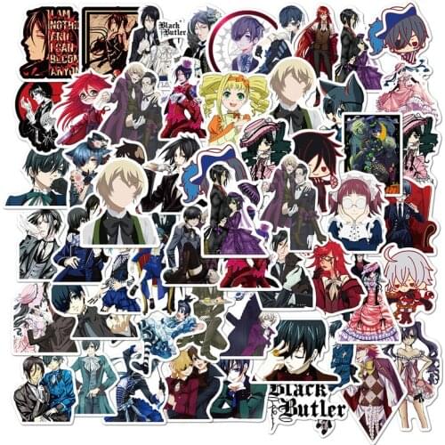 10/50pcs Anime Black Butler Stickers for Guitar DIY TOY Bicycle Motorcycle Car Skateboard Snowboard Laptop Luggage