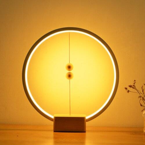 Smart Magnetic LED Balance Table Lamp Creative Solid Wood Night Light for Home Decor Bedroom Novel Light Gift for Kids Lighting