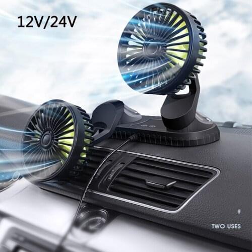 12-24V Car Universal 360 Degrees-round Head USB Powered 3-Speed Car Dashboard Cooling Air USB Fan For SUV MPV Truck