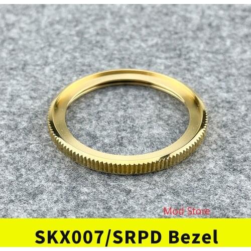 High Quality Compatible with SKX007/SRPD Coin Edge Bezel Gold Polished Finish 316L Stainless Steel Included Gasket