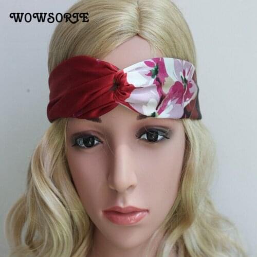 Ladies Cross Headbands 2018 New Silk Printing Bohemia Womens Hair Band Print Knot Female Headwrap Turban Headband Vacation