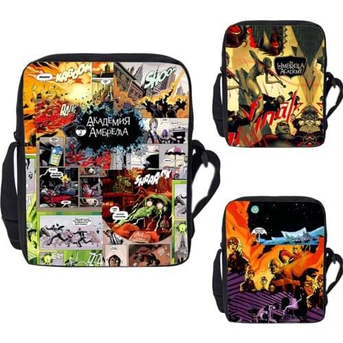3D Printed Women Shoulder Bag The Umbrella Academy Bags Men Zipper Bag Fashion Crossbody Cartoon Bags Girls Kawaii Messenger Bag