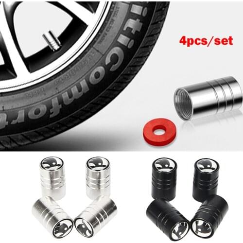 1Set Car Styling Metal Wheel Tire Valve Caps Dust Accessories For Skoda Fabia Kamiq Karoq Kodiaq Octavia Rapid Scala Superb