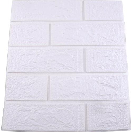 10Pcs Foam 3D 38.5x34.3cm Tile Self-adhesive Brick Embossed Wall Stickers Panels Sofa Background Living Room Bedroom Accessory