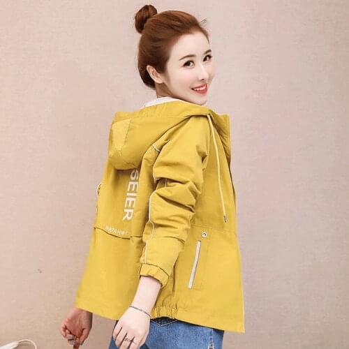 2020 Autumn Womens Hooded Jackets Fashion Long Sleeve Windbreaker Female Casual Zipper Lightweight Jackets Basic Coat Tops P717